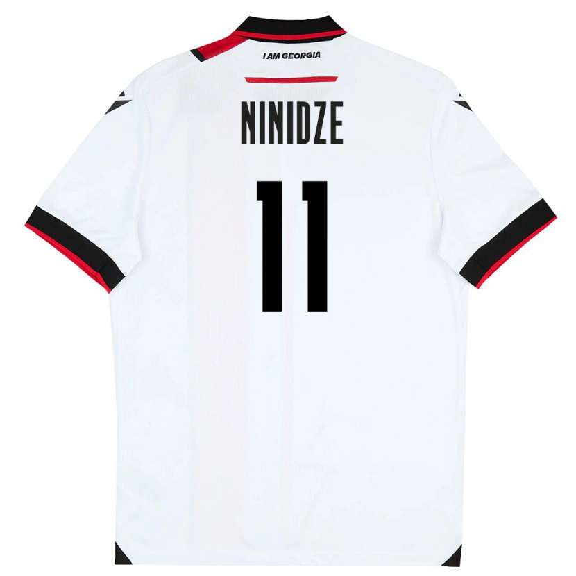 Danxen Men Georgia Nikoloz Ninidze #11 White Black Red Home Jersey 26-28 T-Shirt