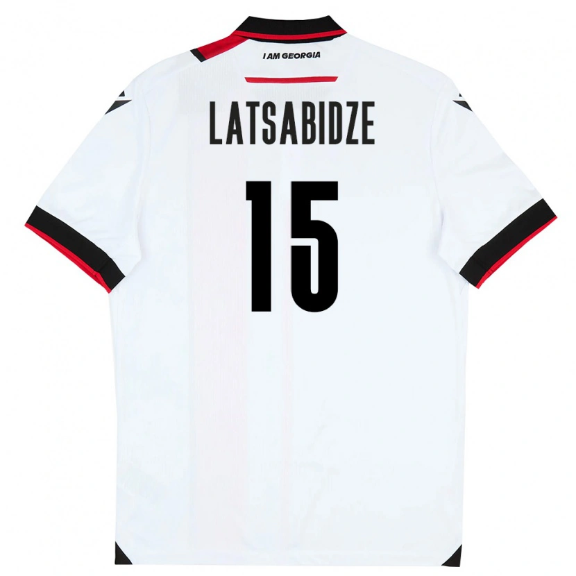 Danxen Men Georgia Luka Latsabidze #15 White Black Red Home Jersey 26-28 T-Shirt