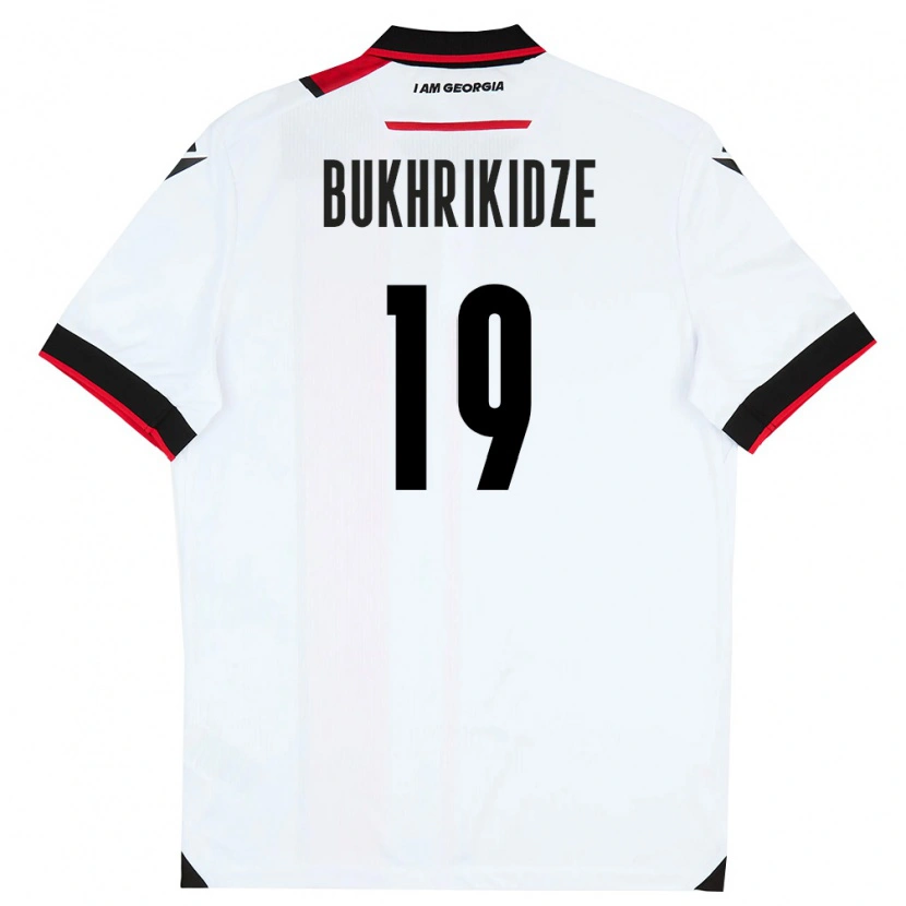Danxen Men Georgia Nino Bukhrikidze #19 White Black Red Home Jersey 26-28 T-Shirt