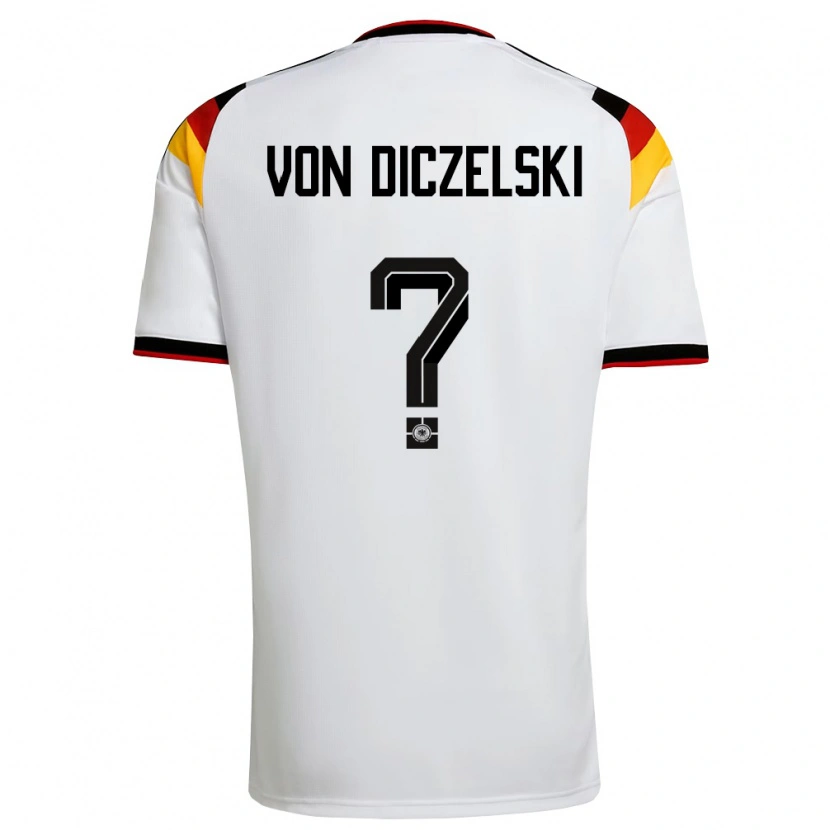 Danxen Men Germany Jannes Von Diczelski #0 White Black Red Home Jersey 26-28 T-Shirt