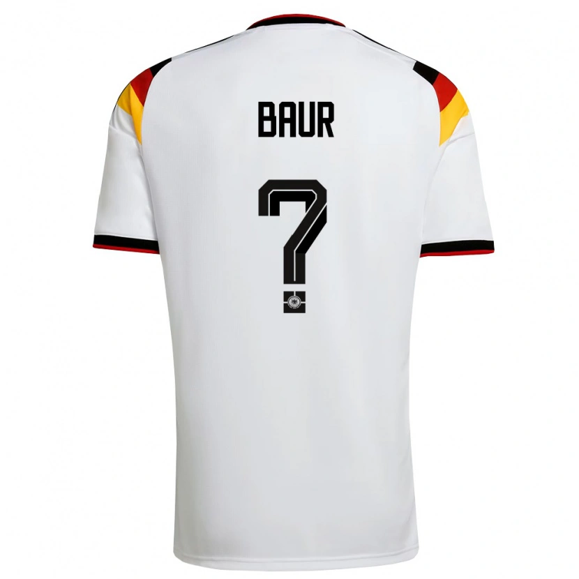Danxen Men Germany Mika Baur #0 White Black Red Home Jersey 26-28 T-Shirt