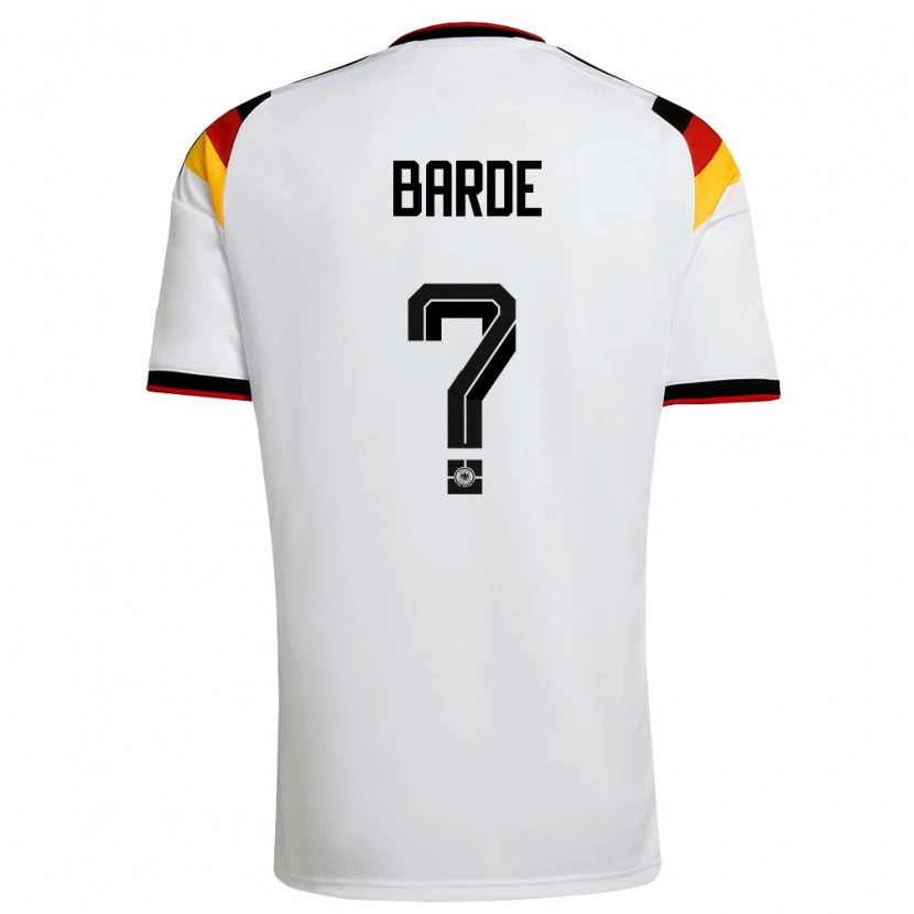Danxen Men Germany Milo Barde #0 White Black Red Home Jersey 26-28 T-Shirt