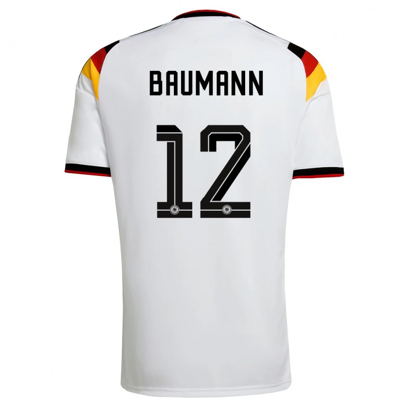 Danxen Men Germany Oliver Baumann #12 White Black Red Home Jersey 26-28 T-Shirt