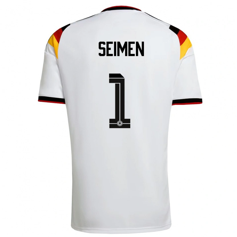 Danxen Men Germany Dennis Seimen #1 White Black Red Home Jersey 26-28 T-Shirt