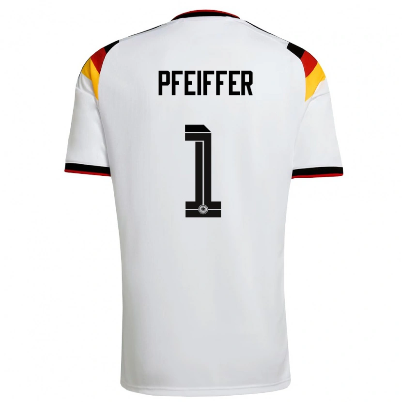 Danxen Men Germany Tim Pfeiffer #1 White Black Red Home Jersey 26-28 T-Shirt