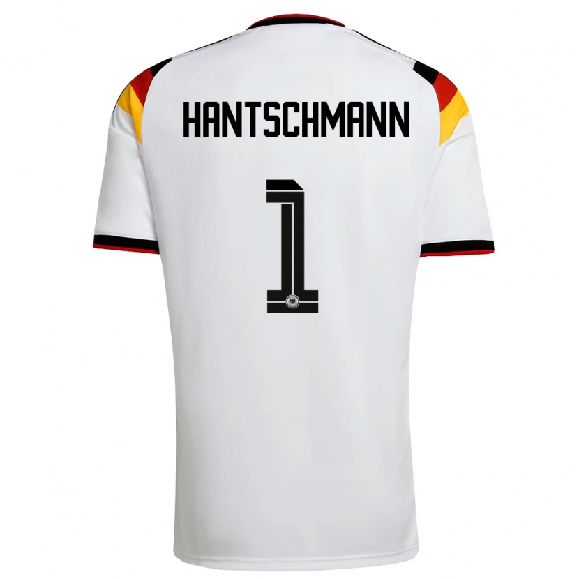 Danxen Men Germany Franz Hantschmann #1 White Black Red Home Jersey 26-28 T-Shirt