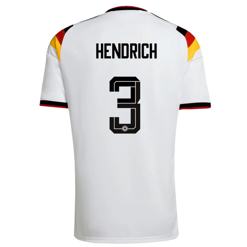 Danxen Men Germany Kathrin Hendrich #3 White Black Red Home Jersey 26-28 T-Shirt