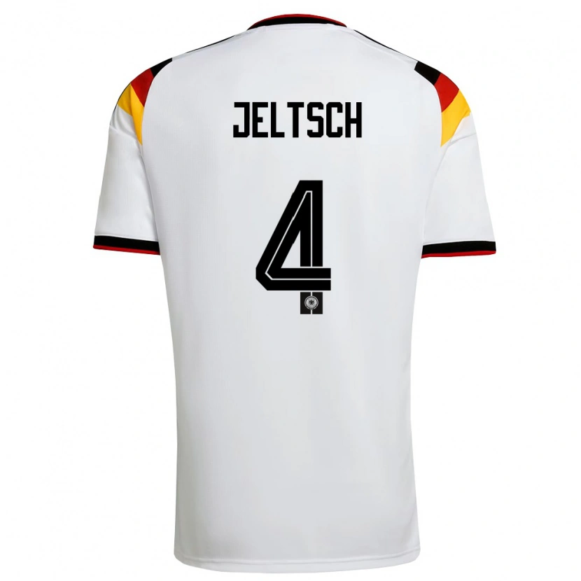 Danxen Men Germany Finn Jeltsch #4 White Black Red Home Jersey 26-28 T-Shirt