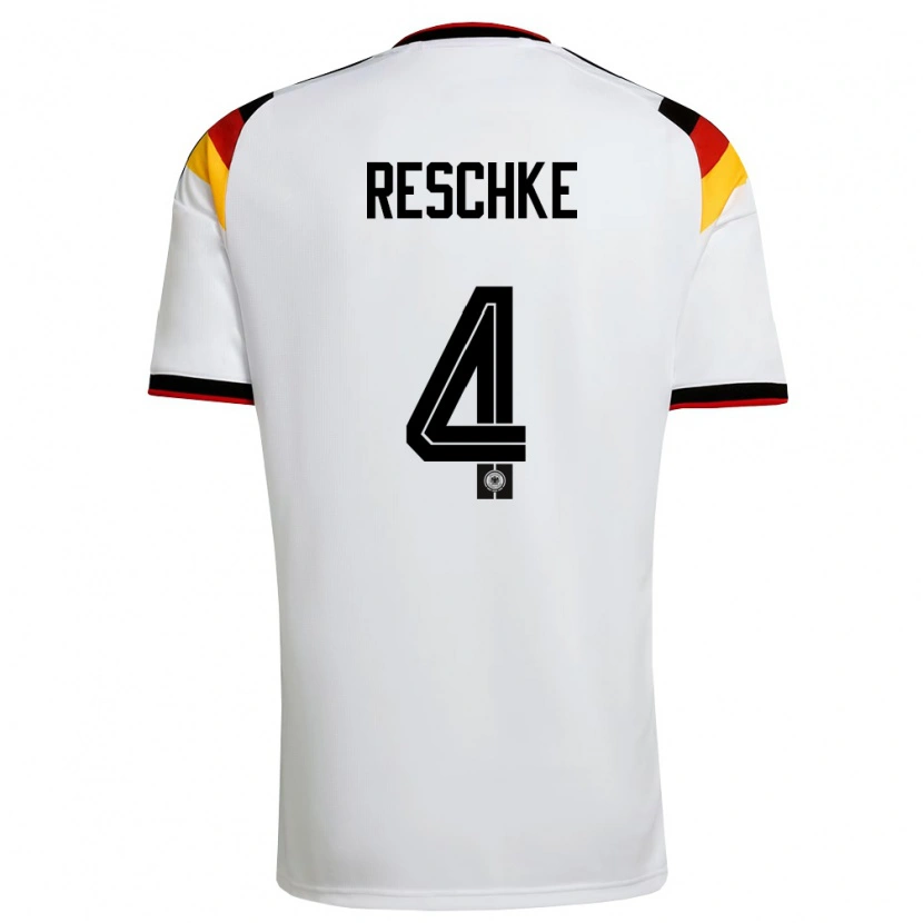 Danxen Men Germany Gianluca Reschke #4 White Black Red Home Jersey 26-28 T-Shirt
