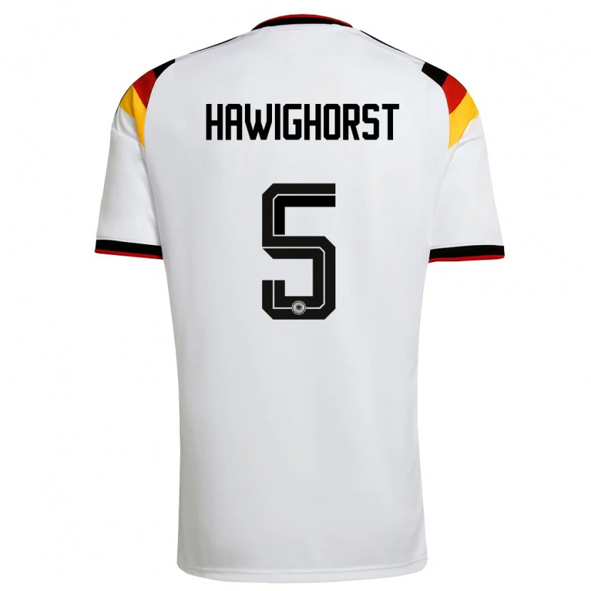 Danxen Men Germany Ben Hawighorst #5 White Black Red Home Jersey 26-28 T-Shirt
