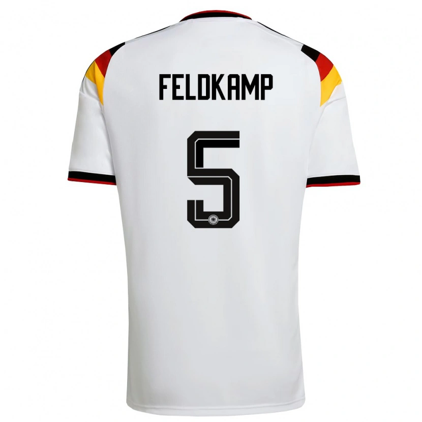 Danxen Men Germany Jana Feldkamp #5 White Black Red Home Jersey 26-28 T-Shirt