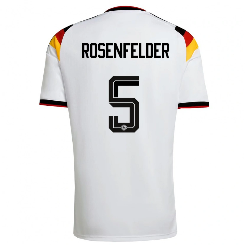 Danxen Men Germany Max Rosenfelder #5 White Black Red Home Jersey 26-28 T-Shirt