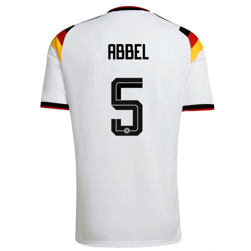 Danxen Men Germany Erik Abbel #5 White Black Red Home Jersey 26-28 T-Shirt