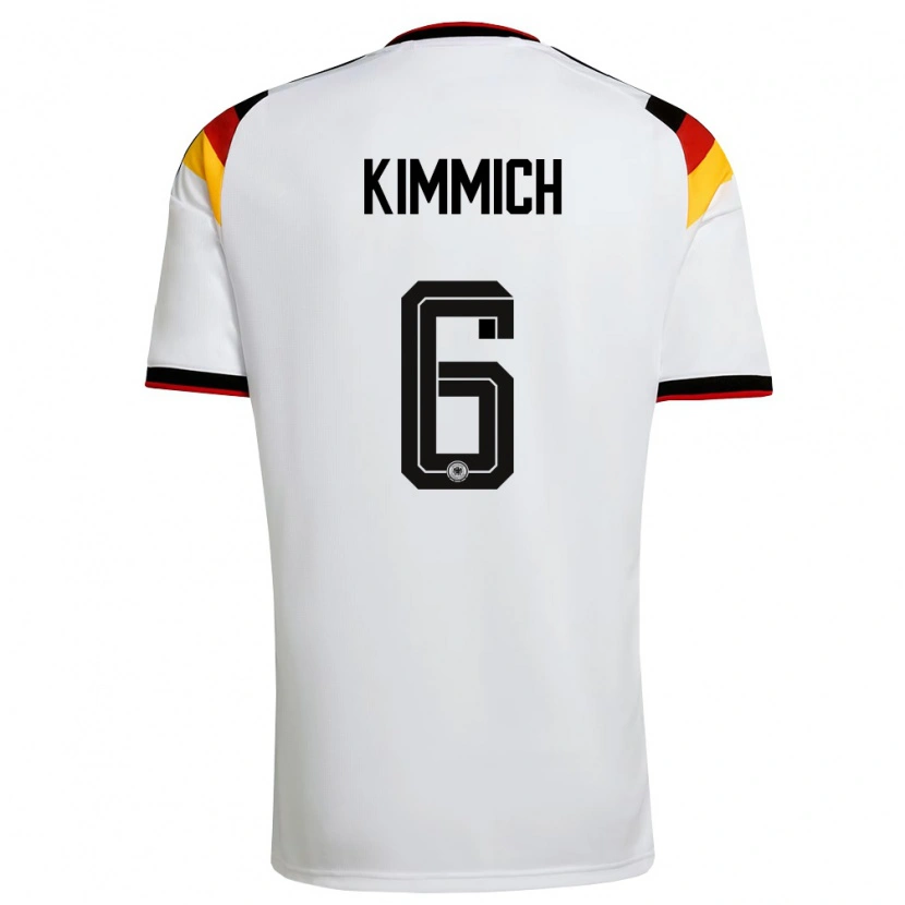 Danxen Men Germany Joshua Kimmich #6 White Black Red Home Jersey 26-28 T-Shirt