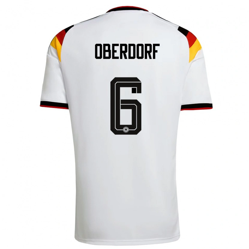 Danxen Men Germany Lena Oberdorf #6 White Black Red Home Jersey 26-28 T-Shirt