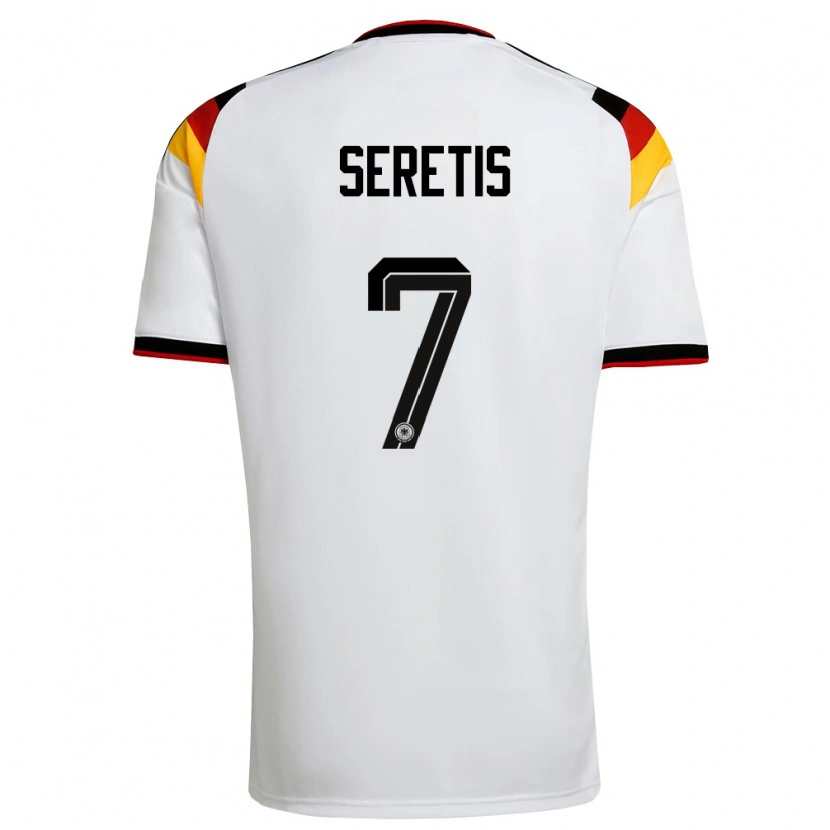 Danxen Men Germany Isaiah Seretis #7 White Black Red Home Jersey 26-28 T-Shirt