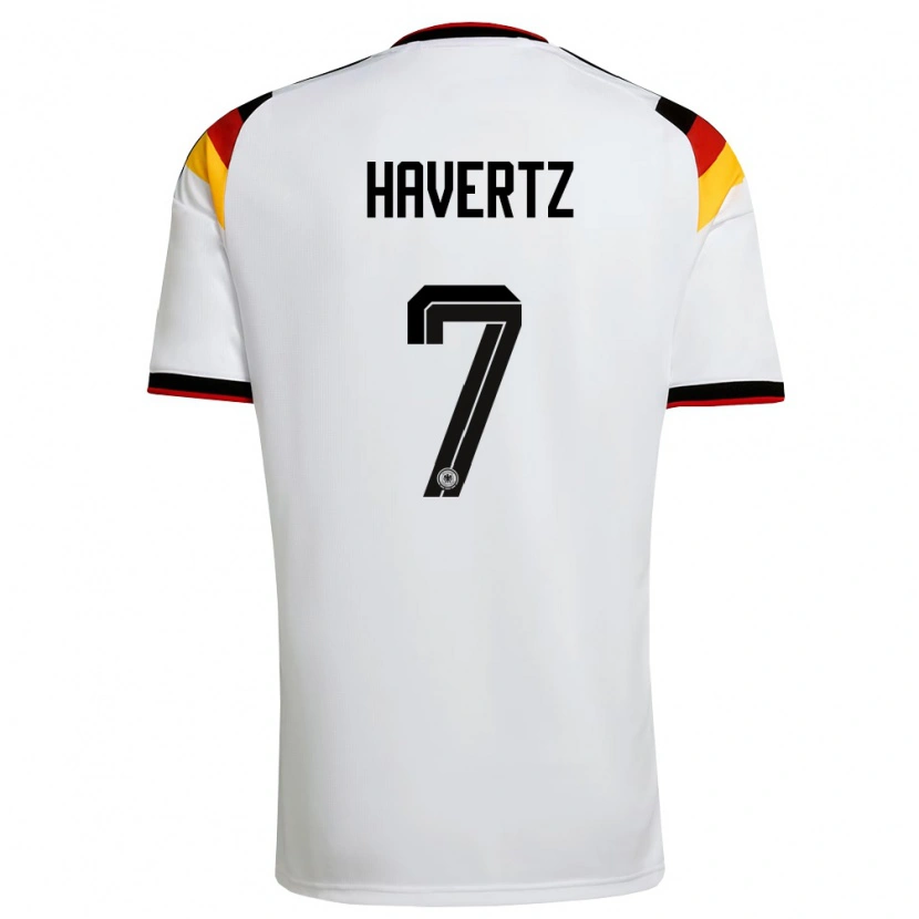 Danxen Men Germany Kai Havertz #7 White Black Red Home Jersey 26-28 T-Shirt