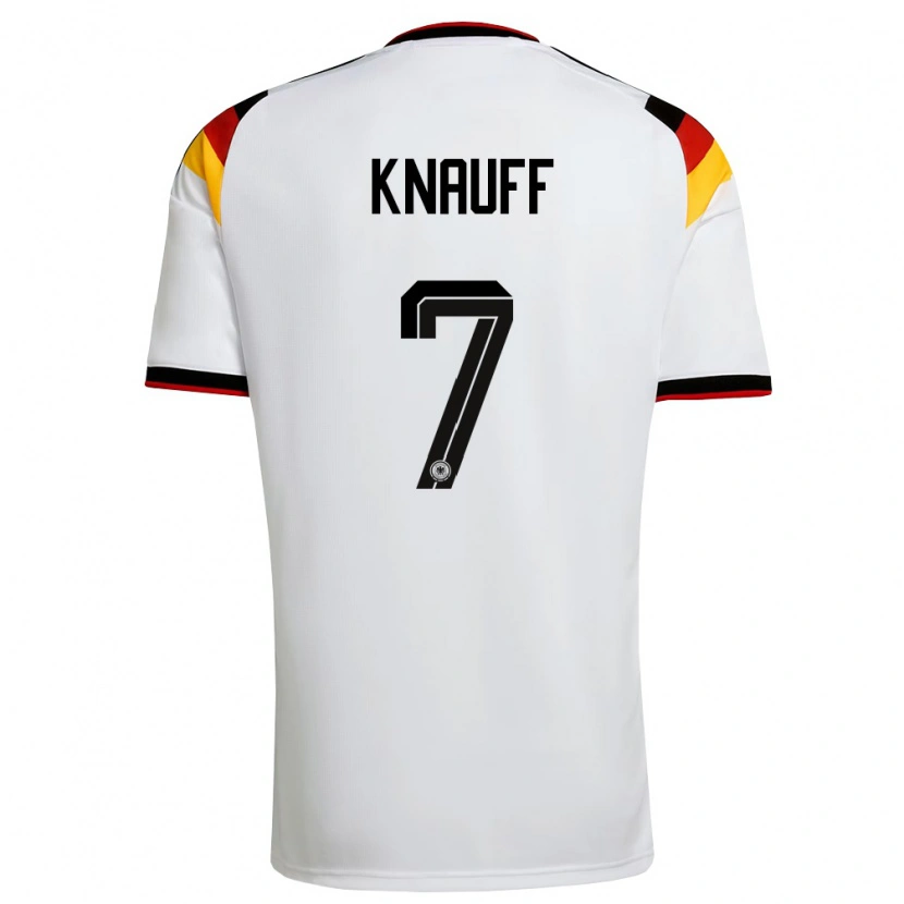 Danxen Men Germany Ansgar Knauff #7 White Black Red Home Jersey 26-28 T-Shirt