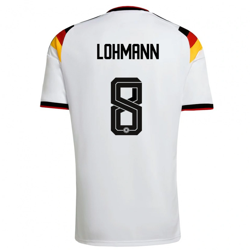 Danxen Men Germany Sydney Lohmann #8 White Black Red Home Jersey 26-28 T-Shirt
