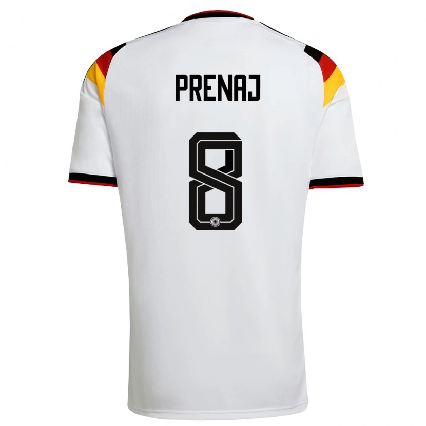 Danxen Men Germany Christian Prenaj #8 White Black Red Home Jersey 26-28 T-Shirt