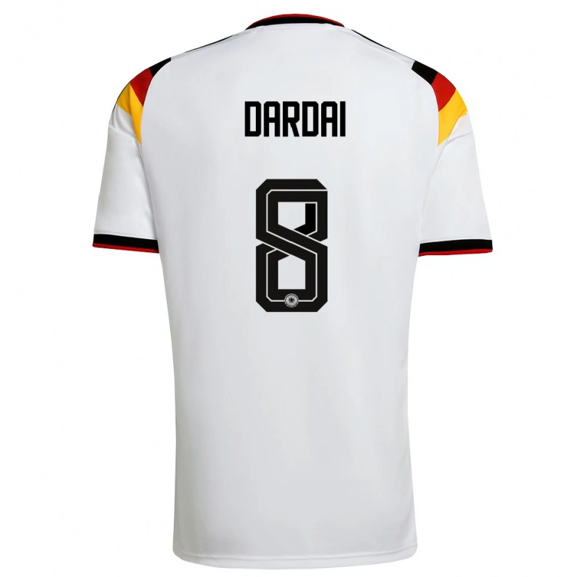 Danxen Men Germany Bence Dárdai #8 White Black Red Home Jersey 26-28 T-Shirt