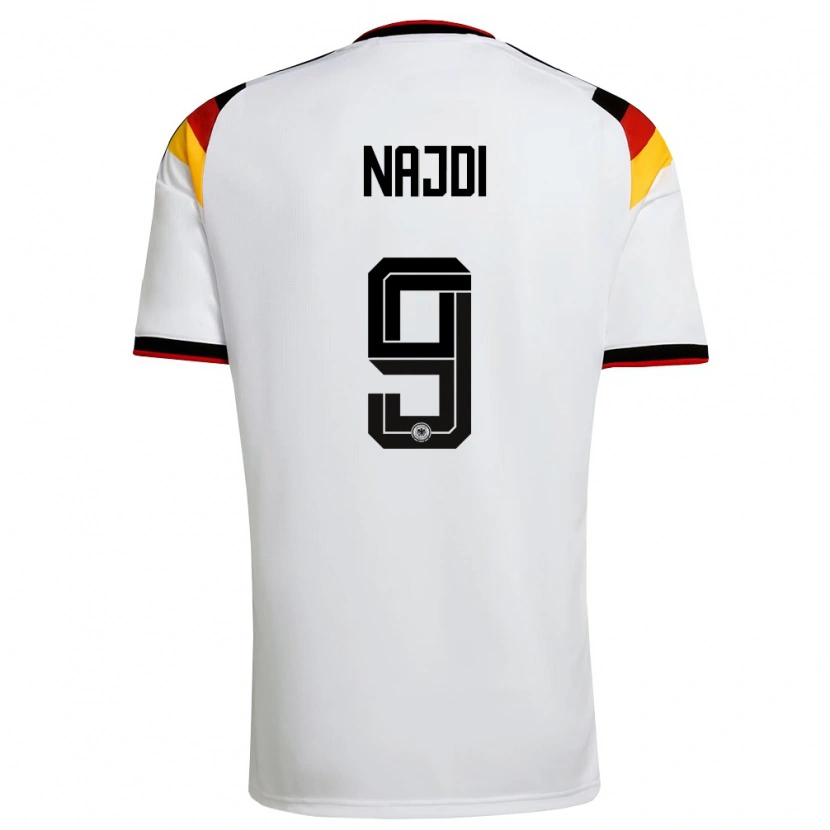 Danxen Men Germany Ahmad Najdi #9 White Black Red Home Jersey 26-28 T-Shirt