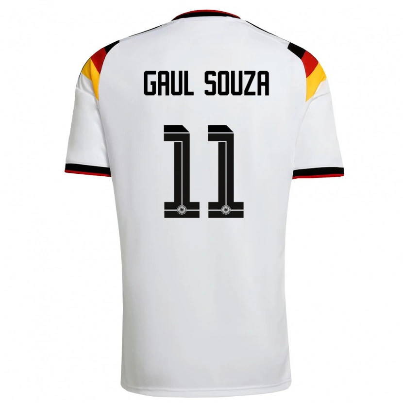 Danxen Men Germany Alessandro Gaul Souza #11 White Black Red Home Jersey 26-28 T-Shirt