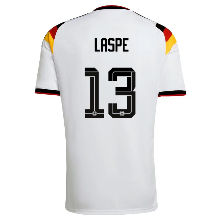 Danxen Men Germany Hannes Laspe #13 White Black Red Home Jersey 26-28 T-Shirt