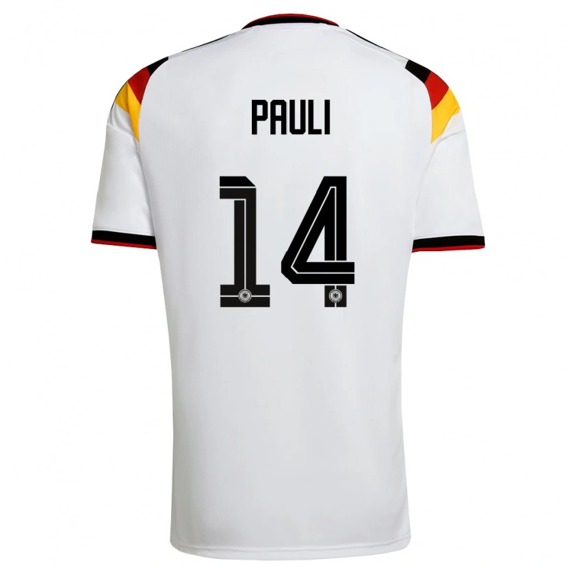Danxen Men Germany Julian Pauli #14 White Black Red Home Jersey 26-28 T-Shirt