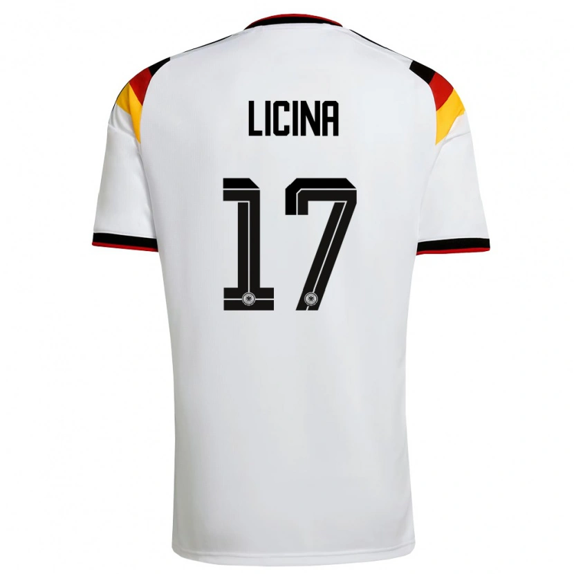 Danxen Men Germany Adin Licina #17 White Black Red Home Jersey 26-28 T-Shirt