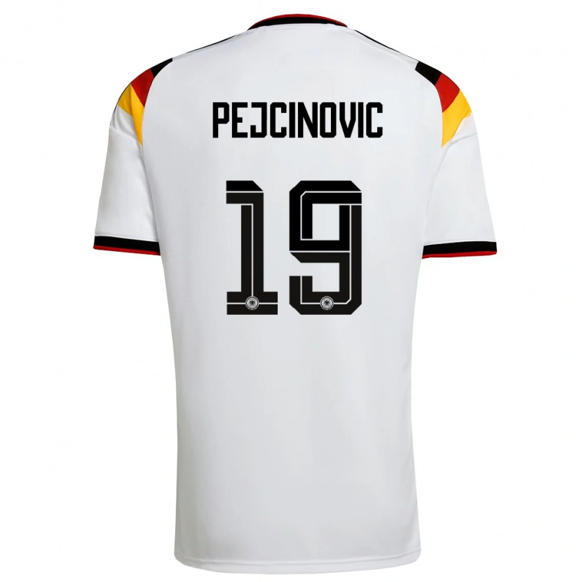 Danxen Men Germany Dzenan Pejcinovic #19 White Black Red Home Jersey 26-28 T-Shirt