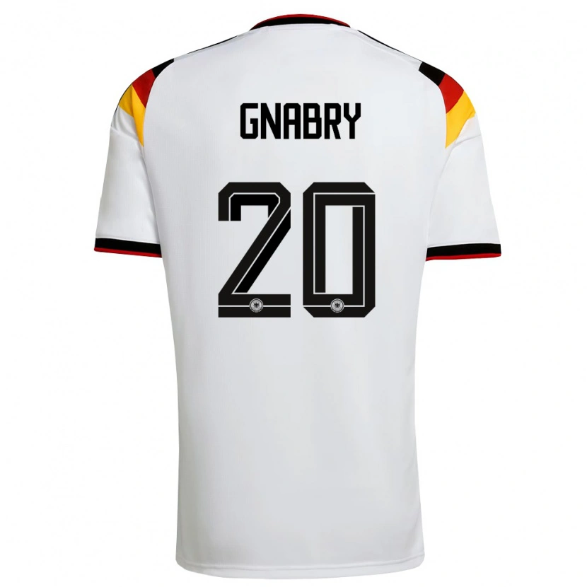 Danxen Men Germany Serge Gnabry #20 White Black Red Home Jersey 26-28 T-Shirt