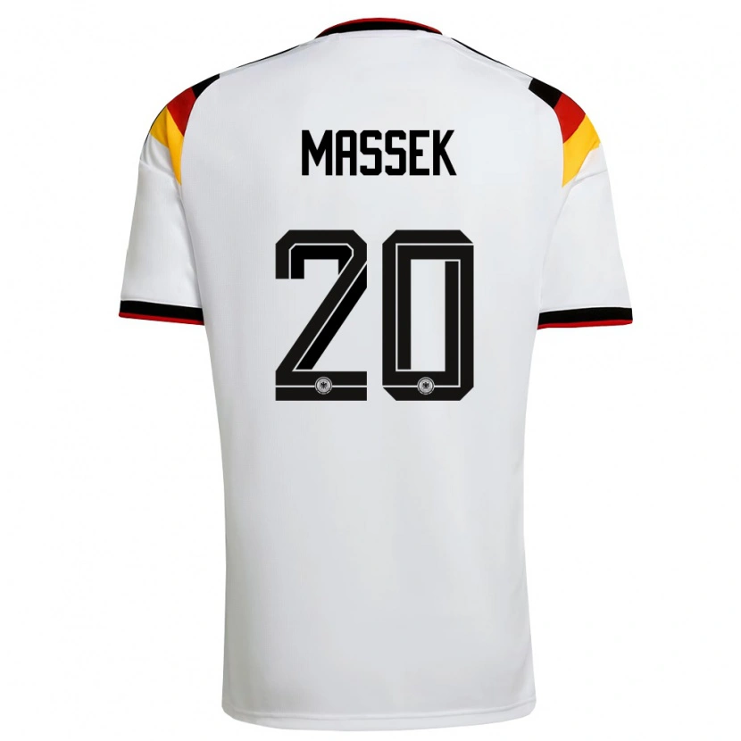 Danxen Men Germany Ivan Massek #20 White Black Red Home Jersey 26-28 T-Shirt