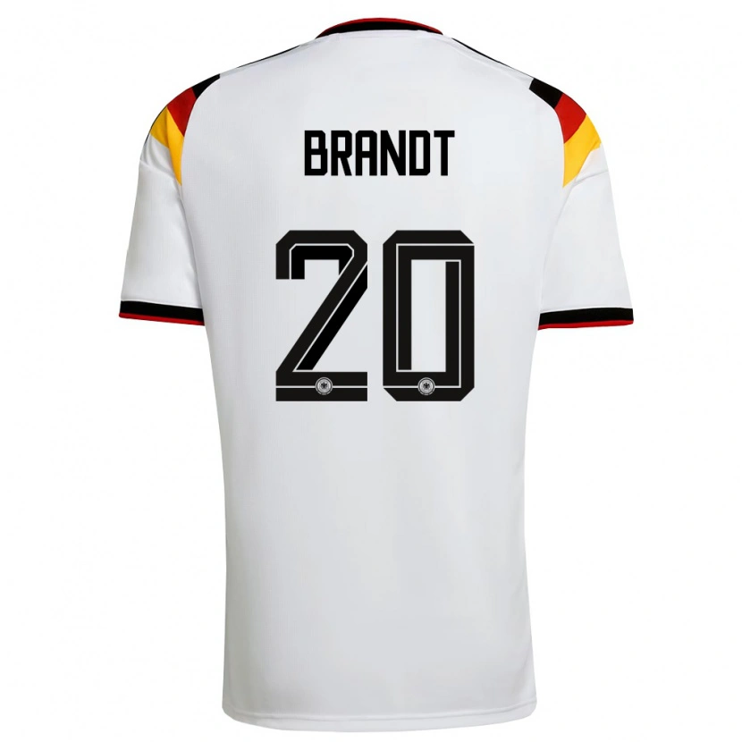 Danxen Men Germany Julian Brandt #20 White Black Red Home Jersey 26-28 T-Shirt