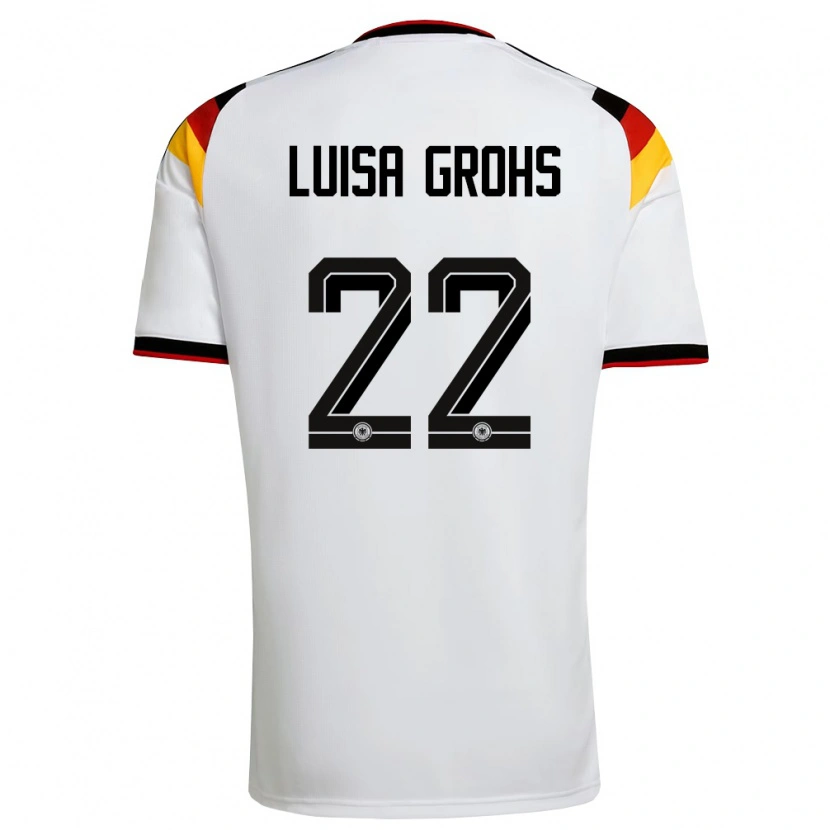 Danxen Men Germany Maria Luisa Grohs #22 White Black Red Home Jersey 26-28 T-Shirt