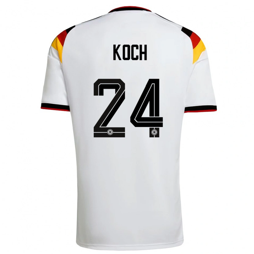 Danxen Men Germany Robin Koch #24 White Black Red Home Jersey 26-28 T-Shirt
