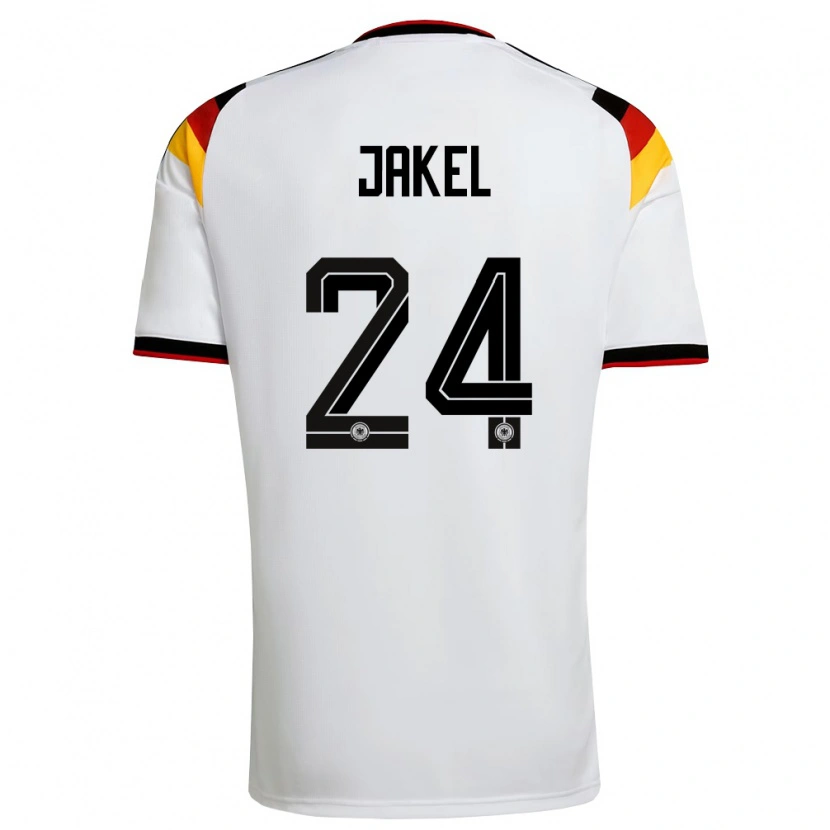 Danxen Men Germany Frederik Jakel #24 White Black Red Home Jersey 26-28 T-Shirt