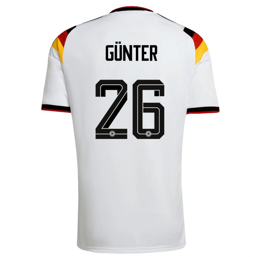Danxen Men Germany Christian Günter #26 White Black Red Home Jersey 26-28 T-Shirt