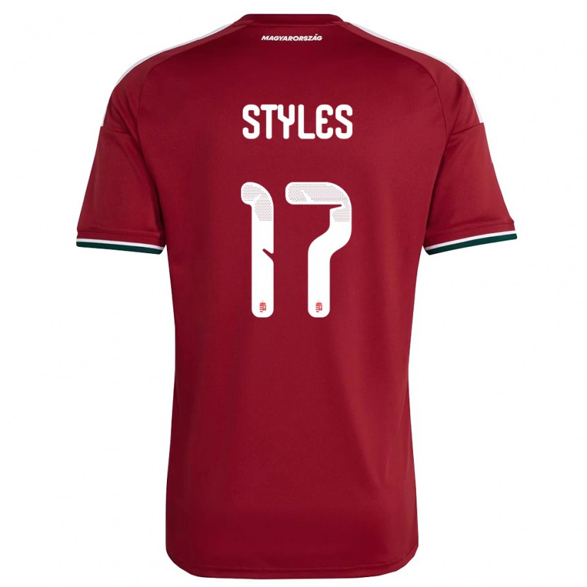 Danxen Men Hungary Callum Styles #17 Red White Green Home Jersey 26-28 T-Shirt