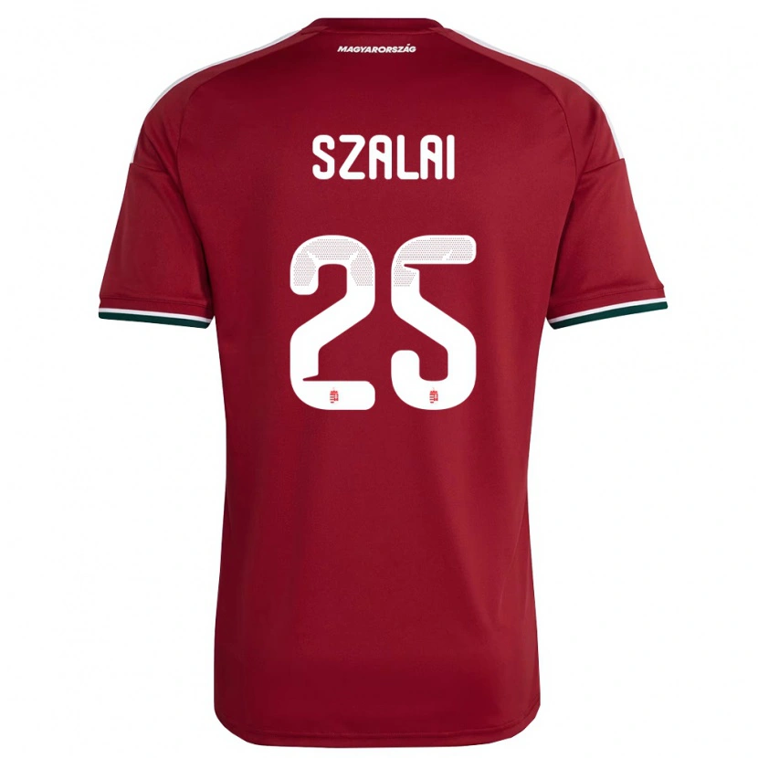 Danxen Men Hungary Gábor Szalai #25 Red White Green Home Jersey 26-28 T-Shirt