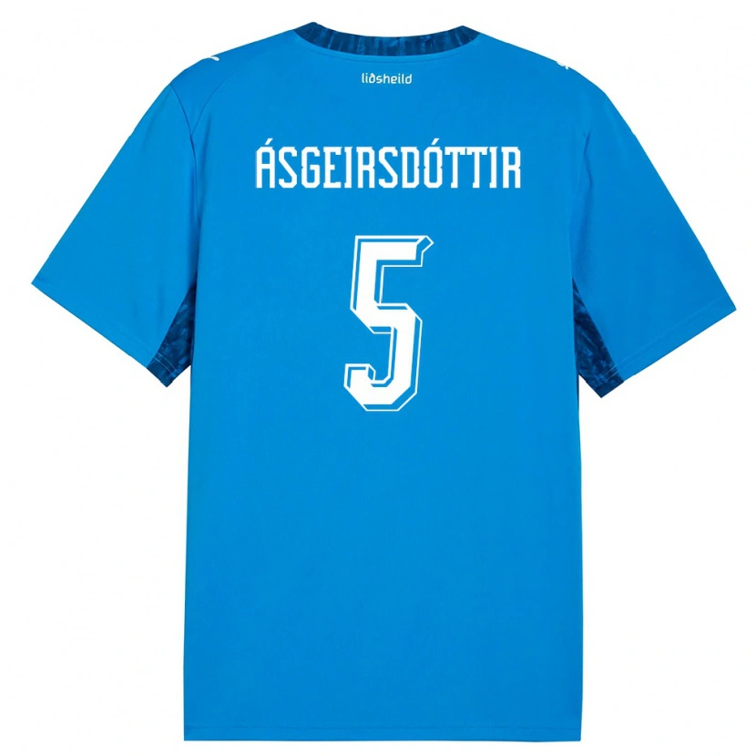 Danxen Men Iceland Emilía Kiær Ásgeirsdóttir #5 Blue Navy Home Jersey 26-28 T-Shirt