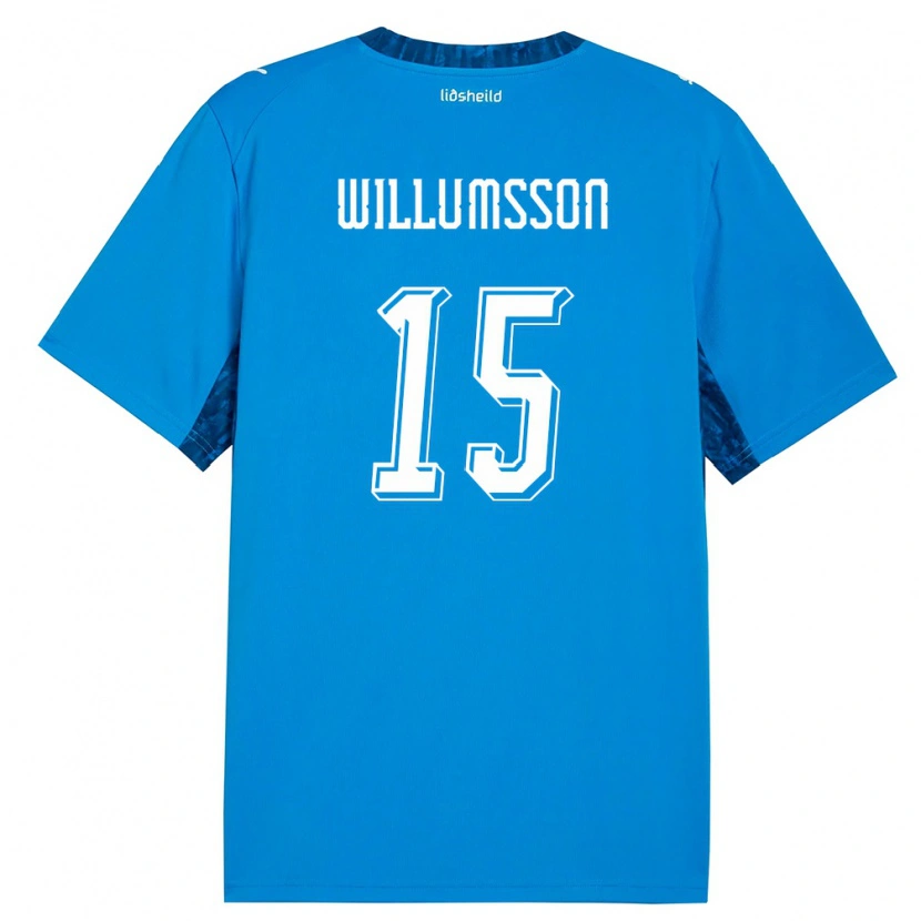 Danxen Men Iceland Willum Thór Willumsson #15 Blue Navy Home Jersey 26-28 T-Shirt