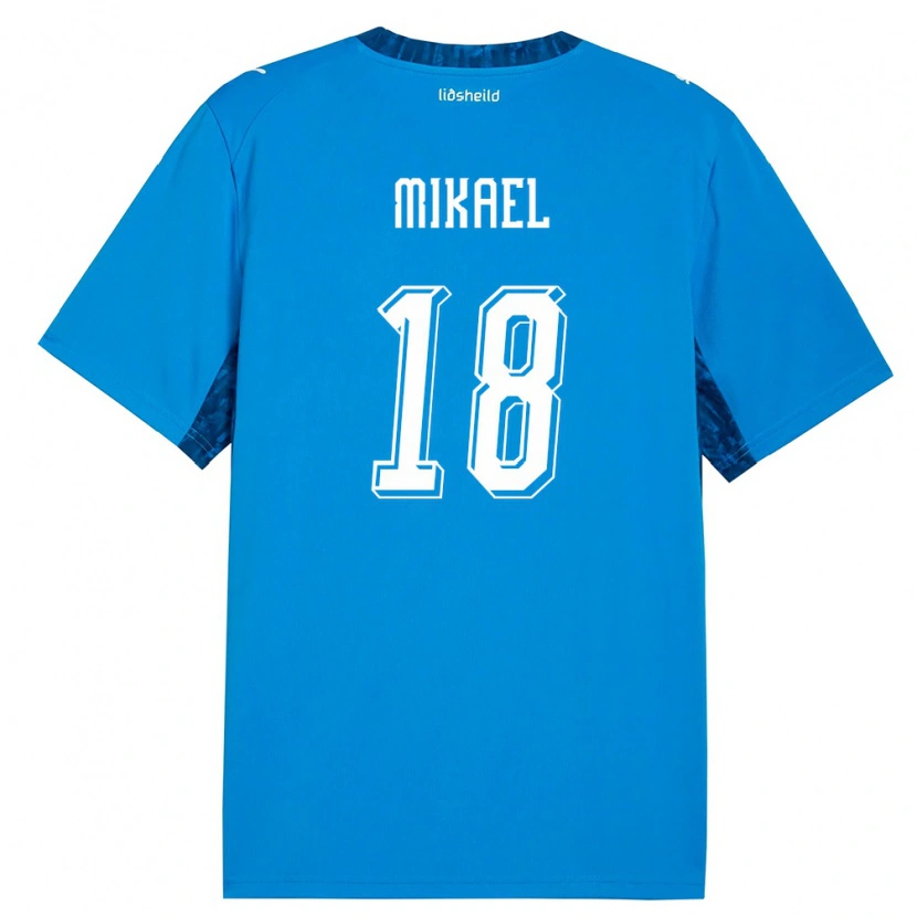 Danxen Men Iceland Mikael Anderson #18 Blue Navy Home Jersey 26-28 T-Shirt