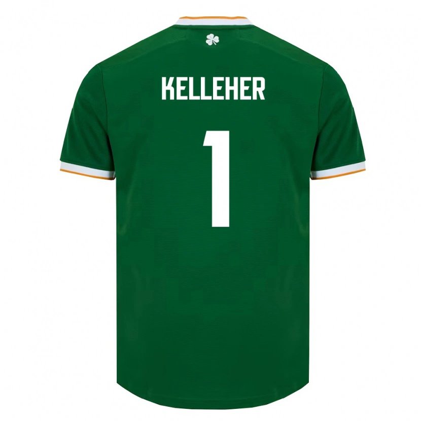 Danxen Men Ireland Caoimhín Kelleher #1 Dark Green White Home Jersey 26-28 T-Shirt