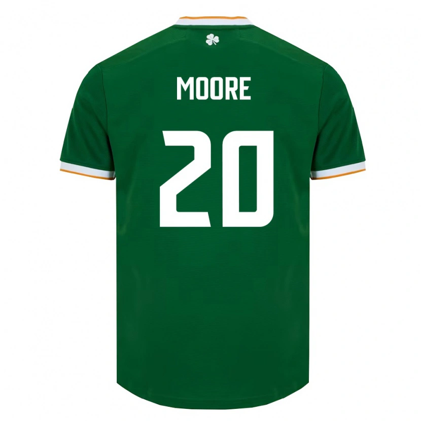Danxen Men Ireland Matthew Moore #20 Dark Green White Home Jersey 26-28 T-Shirt