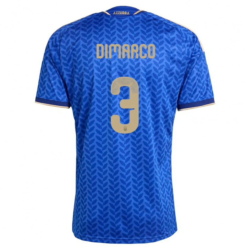 Danxen Men Italy Federico Dimarco #3 Blue Navy Gold Home Jersey 26-28 T-Shirt