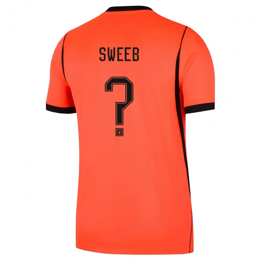 Danxen Men Netherlands Matthew Sweeb #0 Orange Black Home Jersey 26-28 T-Shirt