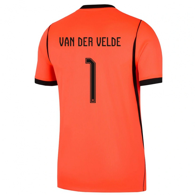 Danxen Men Netherlands Valentijn Van Der Velde #1 Orange Black Home Jersey 26-28 T-Shirt