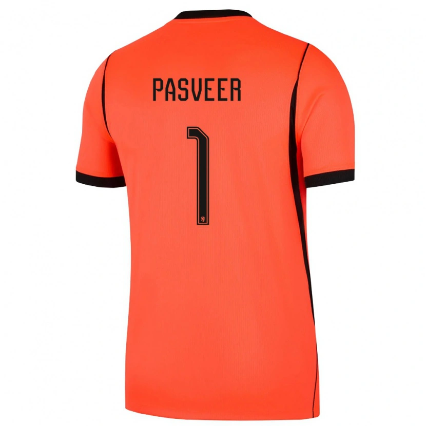 Danxen Men Netherlands Remko Pasveer #1 Orange Black Home Jersey 26-28 T-Shirt