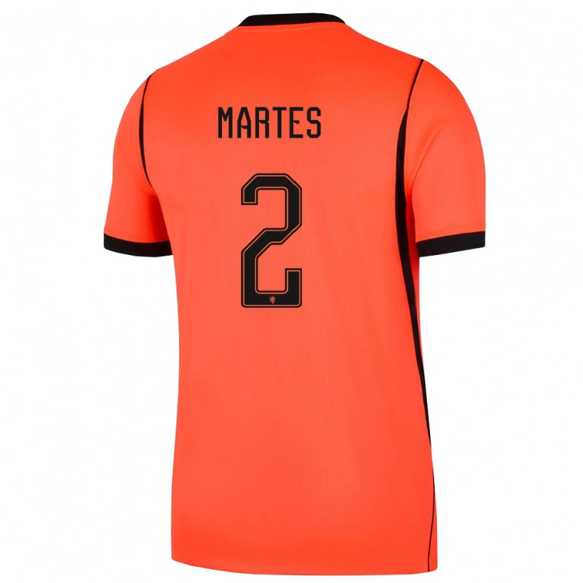 Danxen Men Netherlands Lushendry Martes #2 Orange Black Home Jersey 26-28 T-Shirt
